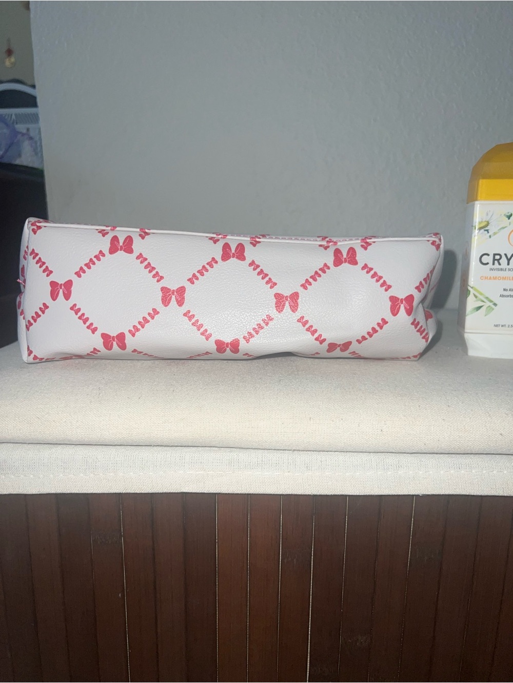 Disney White Pencil Case with Pink Butterfly Pattern